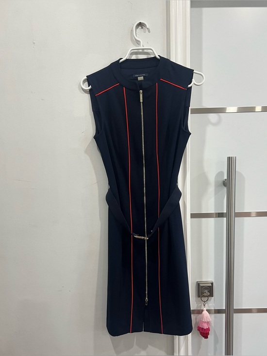 Tommy Hilfiger Dresses & Skirts - Tommy Hilfiger Navy Mini Dress with Red Piping and Front Zip